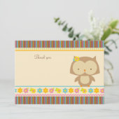 Niedliche tropische Eule-Girls bedanken sich bei e Einladung (Stehend Vorderseite)