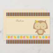 Niedliche tropische Eule-Girls bedanken sich bei e Einladung (Vorne/Hinten)