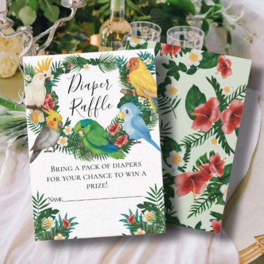 Niedliche tropische exotische Babyparrots Windelwi Begleitkarte