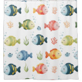 Niedliche tropische Fischmuster Duschvorhang (Vorderseite)