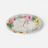 Niedliche tropische Girl-Babydusche der Affen Pappteller (Schrägansicht)