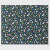 Niedliche tropische Hunde-Muster| Marine Geschenkpapier (Flach)