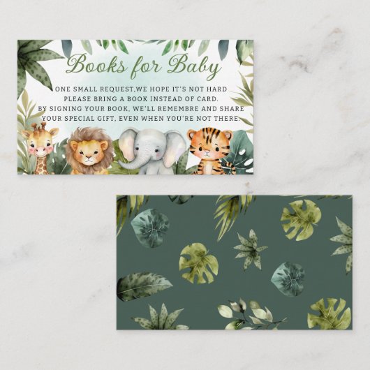 Niedliche tropische Jungle Safari-Tierbücher für K Begleitkarte (Vorne/Hinten)