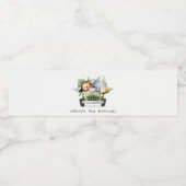 Niedliche tropische Jungtiere im Auto zum Geburtst Wasserflaschenetikett (Einzelnes Label)