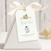 Niedliche tropische Penguin Pink Babydusche Geschenkanhänger