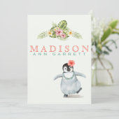 Niedliche tropische Pinguin-Rosa-Foto Ankündigung (Stehend Vorderseite)