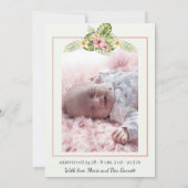 Niedliche tropische Pinguin-Rosa-Foto Ankündigung (Rückseite)