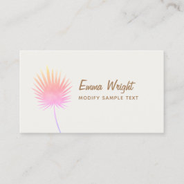 Niedliche tropische Rosa Wasserfarbenpalme Visitenkarte