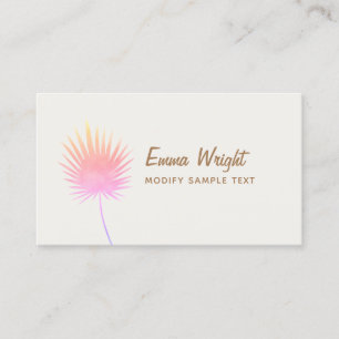 Niedliche tropische Rosa Wasserfarbenpalme Visitenkarte