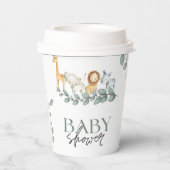 Niedliche tropische Safari Wilde Tiere Jungle Grün Pappbecher (Rückseite)