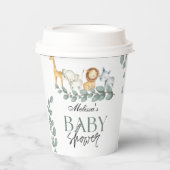 Niedliche tropische Safari Wilde Tiere Jungle Grün Pappbecher (Vorderseite)