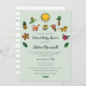 Niedliche tropische Virtual Baby-Dusche Einladung (Vorne/Hinten)