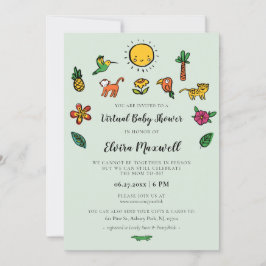 Niedliche tropische Virtual Baby-Dusche Einladung