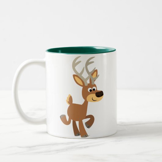 Niedliche Trotting Cartoon Hirsche Tasse (Links)