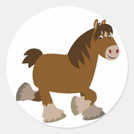 Niedliche Trotting Cartoon Shire Horse Sticker