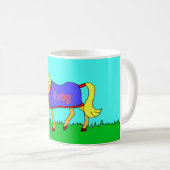 Niedliche Trotting Pony mit Name auf Rug Kaffeetasse (VorderseiteRechts)
