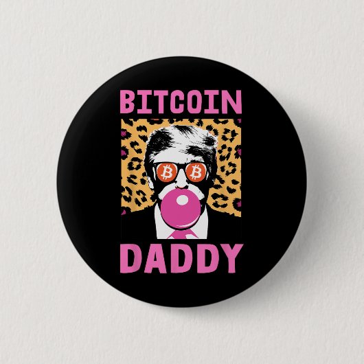 Niedliche Trump Bitcoin Daddy Crypto Finance Money Button (Vorderseite)