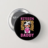 Niedliche Trump Bitcoin Daddy Crypto Finance Money Button (Vorne & Hinten)