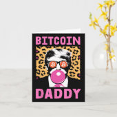 Niedliche Trump Bitcoin Daddy Crypto Finance Money Karte (Gelbe Blume)