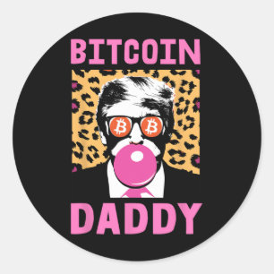 Niedliche Trump Bitcoin Daddy Crypto Finance Money Runder Aufkleber