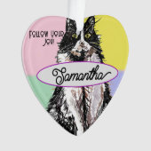 Niedliche Tuedo Katzenpastellfarben Rosa Kinder Na Ornament (Vorderseite)