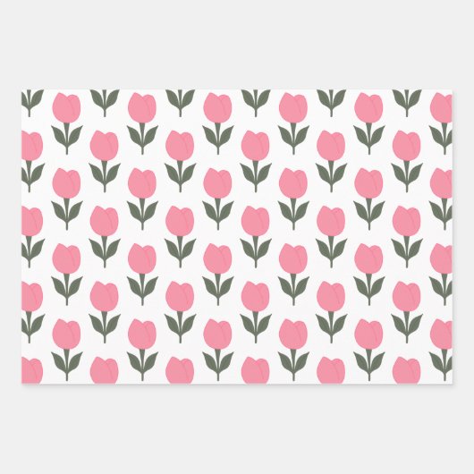 Niedliche Tulips-Blume | Jegliche Hintergrundfarbe Geschenkpapier Set (Vorderseite)