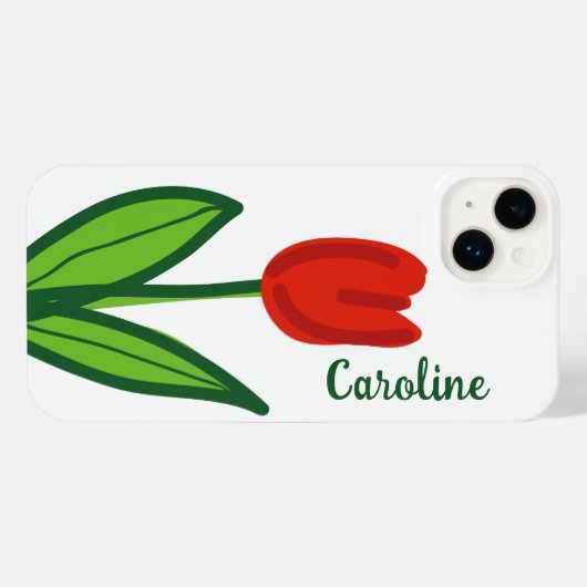 Niedliche Tulpe Blume benutzerdefinierte iPhone 14 iPhone Hülle (Rückseite (Horizontal))
