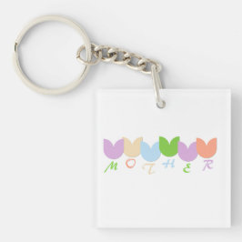 Niedliche Tulpenmutter, Personalisiert 6 Buchstabe Schlüsselanhänger