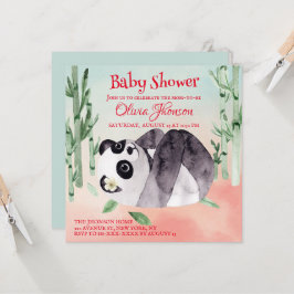 Niedliche Tumbling Panda Gender Baby Dusche Einlad Karte