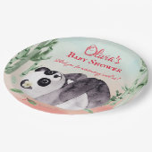 Niedliche Tumbling Panda Gender Baby Dusche Pappteller (Schrägansicht)