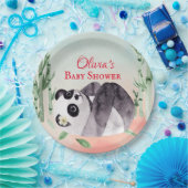 Niedliche Tumbling Panda Gender Baby Dusche Pappteller (Party)