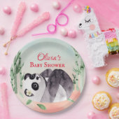 Niedliche Tumbling Panda Gender Baby Dusche Pappteller (Party)