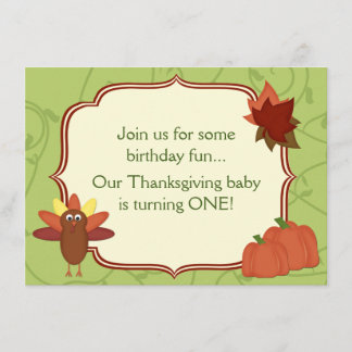 Niedliche Türkei Erntedank 1. Geburtstag Einladung