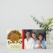 Niedliche Türkei Erntedank Familienfotokarte Feiertagskarte (Stehend Vorderseite)