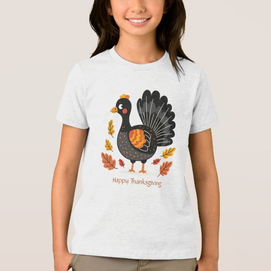 Niedliche Türkei glücklich Ernst Thanksgiving T - Tri-Blend Shirt (Vorderseite)