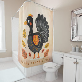 Niedliche Türkei glücklich Thanksgiving Duschvorha Duschvorhang