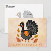 Niedliche Türkei glücklich Thanksgiving Postkarte (Vorne/Hinten)
