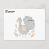 Niedliche Türkei glücklich Thanksgiving Postkarte (Rückseite)