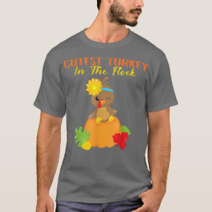 Niedliche Türkei im Flock Happy Thanksgiving Day G T-Shirt