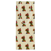 Niedliche Türkei mit ernährtem Erntedank Geschenktüte Für Weinflaschen (Rückseite)