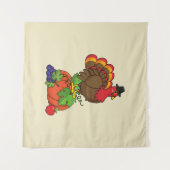 Niedliche Türkei mit ernährtem Erntedank Wandteppich (Vorderseite (Horizontal))