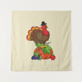 Niedliche Türkei mit ernährtem Erntedank Wandteppich (Vorderseite)