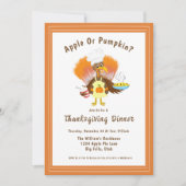 Niedliche Türkei mit Erntedank aus Kuchen und Eisc Einladung (Vorderseite)