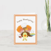 Niedliche Türkei mit Erntedank aus Kuchen und Eisc Karte (Vorderseite)