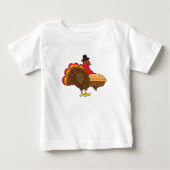 Niedliche Türkei mit Pumpkin Pie Erntedank Baby T-shirt (Vorderseite)