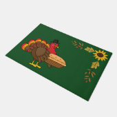Niedliche Türkei mit Pumpkin Pie Erntedank Fußmatte (Schrägansicht)