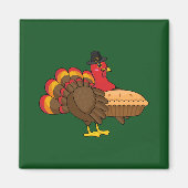 Niedliche Türkei mit Pumpkin Pie Erntedank Magnet (Vorne)