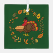 Niedliche Türkei mit Pumpkin Pie Erntedank Ornament Aus Glas (Rückseite)
