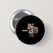 Niedliche Türkei Moo Cow Funny Turkey Trot Outfit  Button (Vorne & Hinten)