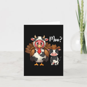 Niedliche Türkei Moo Cow Funny Turkey Trot Outfit  Karte
